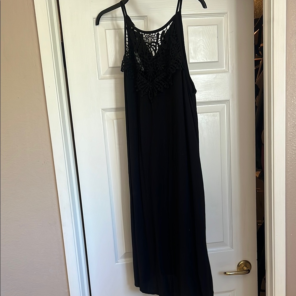 Maurices Black Crochet Accent Dress